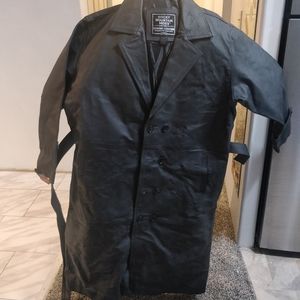 Rocky Mountain Hides Black Leather trench Coat